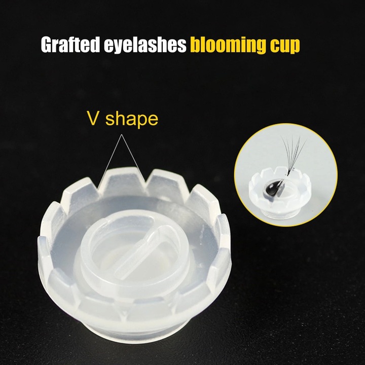 Комплект от 100 чаши за удължаване на мигли, пластмасови, 1,6 см, лесни за използване