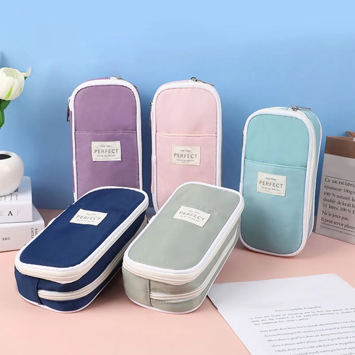 Моливник Macaron, голям капацитет, елегантен дизайн, 22x11x6.5cm, многоцветен