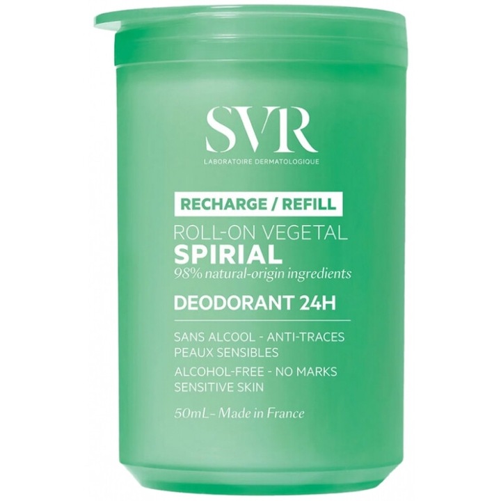Deodorant Roll-on SVR Spirial Vegetal, Reincarcabil, 50 ml, fara aluminiu, fara alcool