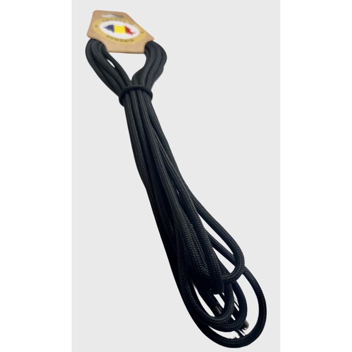 Sireturi Incaltaminte, Paracord 550, 4MM, 160 CM, Trekker, Negru