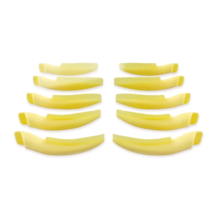 Комплект от 5 чифта силиконови подложки за повдигане на мигли, за многократна употреба, жълти, различни размери