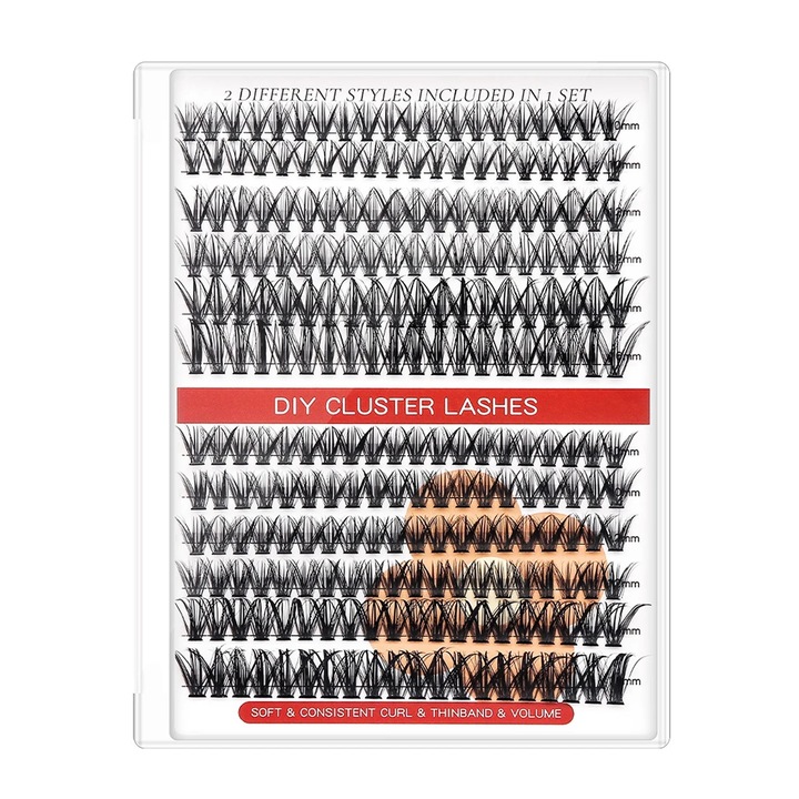 Удължения за изкуствени мигли D Curl, комплект от 1 кутия, естествен стил, висока плътност, 15,8x11,8x1,9 см