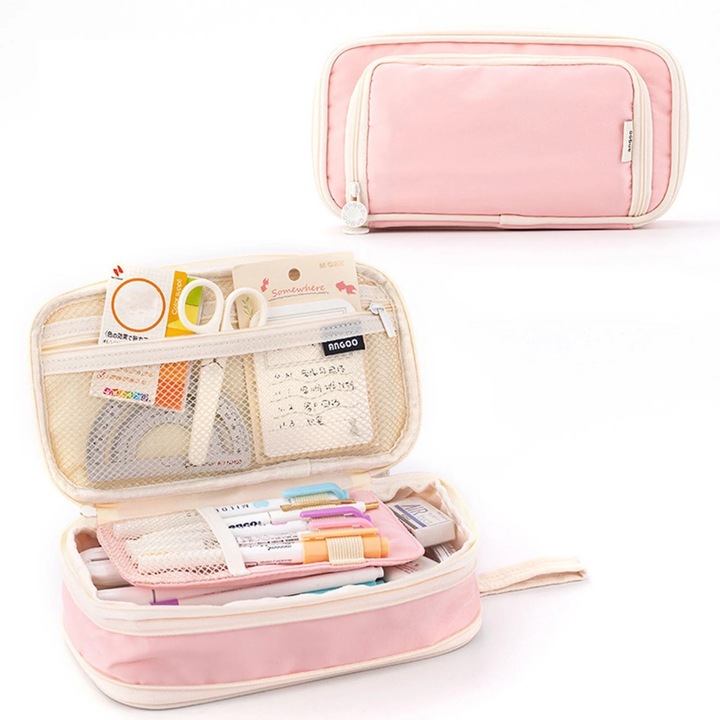 Моливник с голям капацитет, много отделения, 215x30x110 мм, многоцветен