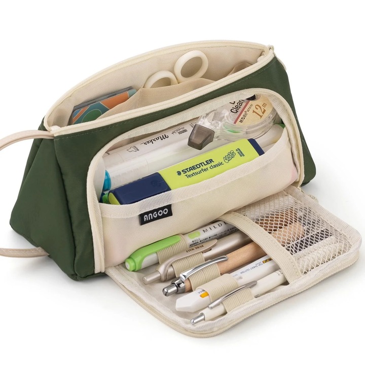 Моливник, голям капацитет, изчистен дизайн, полиестер, многоцветен