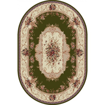 Covor Clasic, Lotos 507, Verde, Oval, 80x150 cm, 1800 gr/mp Covor Clasic, Lotos 507, Verde, Oval, 80x150 cm, 1800 gr/mp