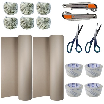 Pachet - 6 x Sfoara rafie, ghem + 2 x Rola carton 10M/1M Latime + 2 x Cutter metalic + 2 x Foarfeca papetarie, birou, incoletare + 4 x Scotch lat transparent Johnson, 50M Pachet - 6 x Sfoara rafie, ghem + 2 x Rola carton 10M/1M Latime + 2 x Cutter metalic + 2 x Foarfeca papetarie, birou, incoletare + 4 x Scotch lat transparent Johnson, 50M