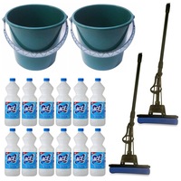pachet - 12 x ace classic double protection inalbitor pentru rufe clor universal 1l  2 x mop pva cu coada telescopica si storcator  2 x galeata plastic cu maner verde 5l imagen 3_0_
0