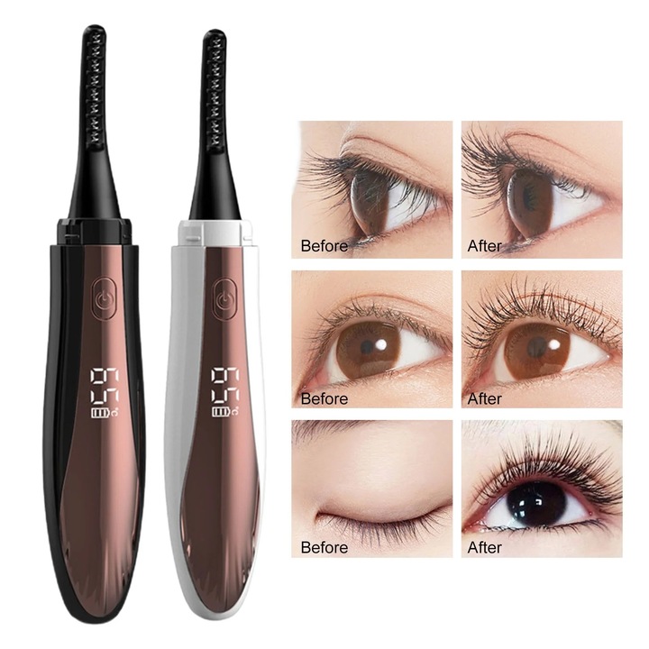 Електрическа извивачка за мигли, 4 температурни настройки, ергономичен дизайн, LED, 14x2.9x2.3cm