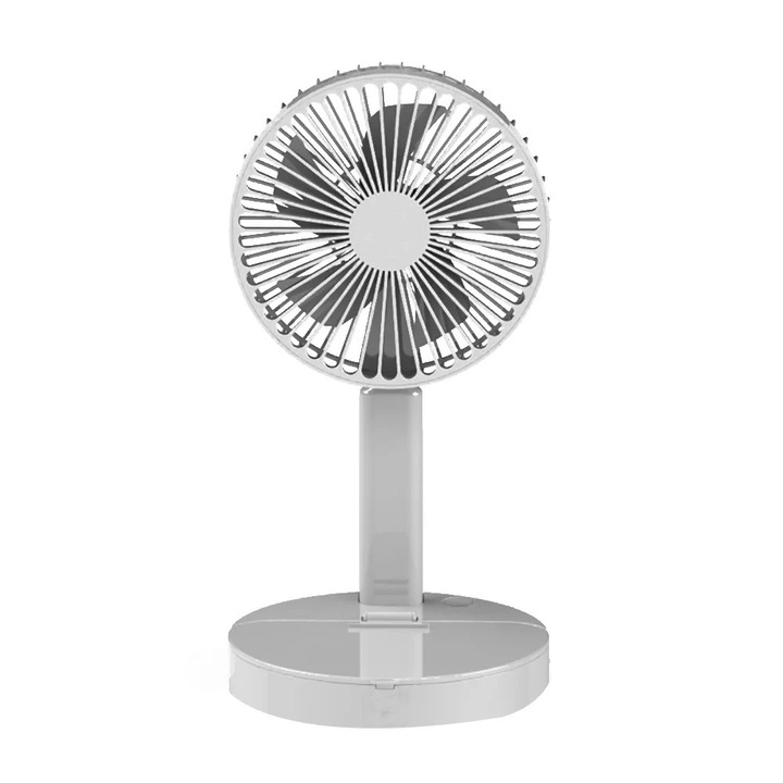 Вентилатор, преносим, настолен, сгъваем дизайн, огледало за грим, 34x18x7 см