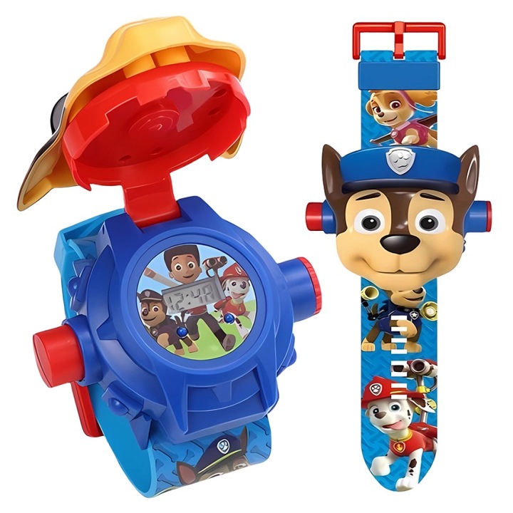 Digitális gyerekóra vetítéssel, AjieQaQ, flip-flop dizájn, többszínű szíj, 7,5 cm, 3D rajz