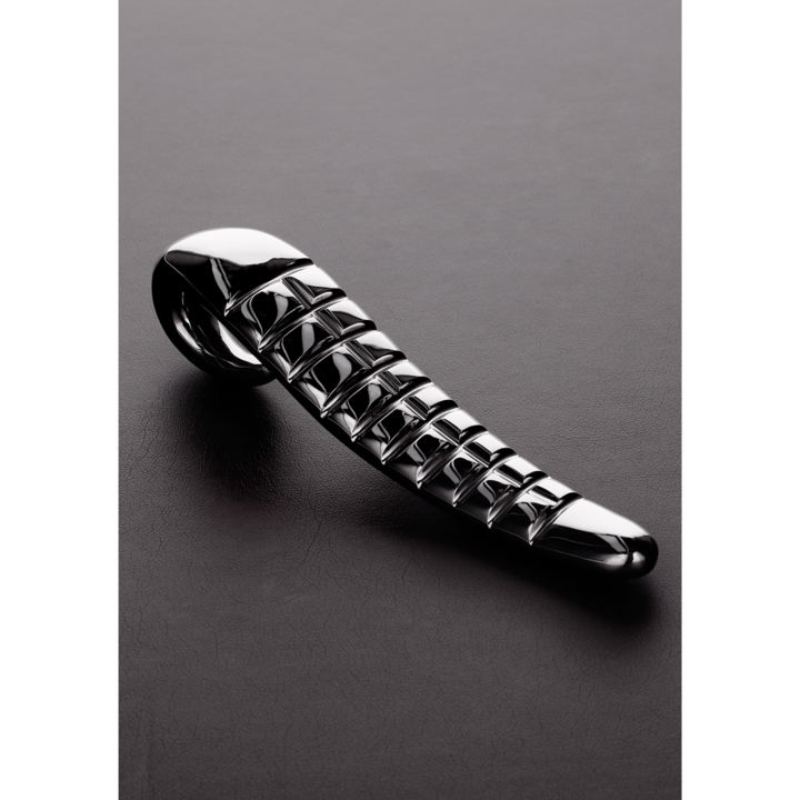 Дилдо, Steel by Shots, Devil Tongue, Метален, 20 см, Сребрист