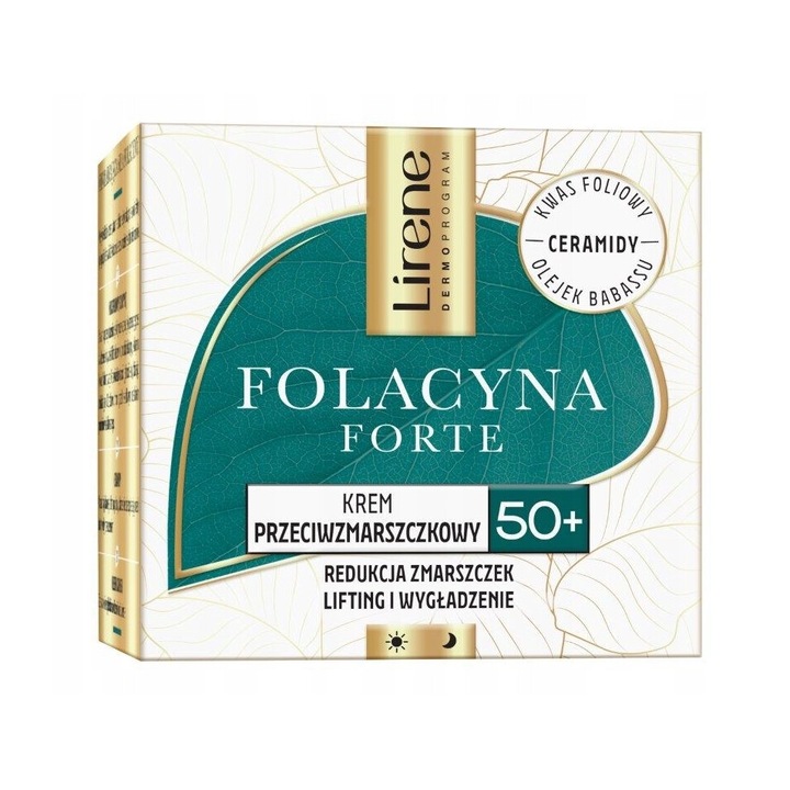 Crema de fata Dr Irena Eris Lirene Folacyna Forte Antirid 50+, 50 ml, hidratare intensa, fermitate, pentru piele matura