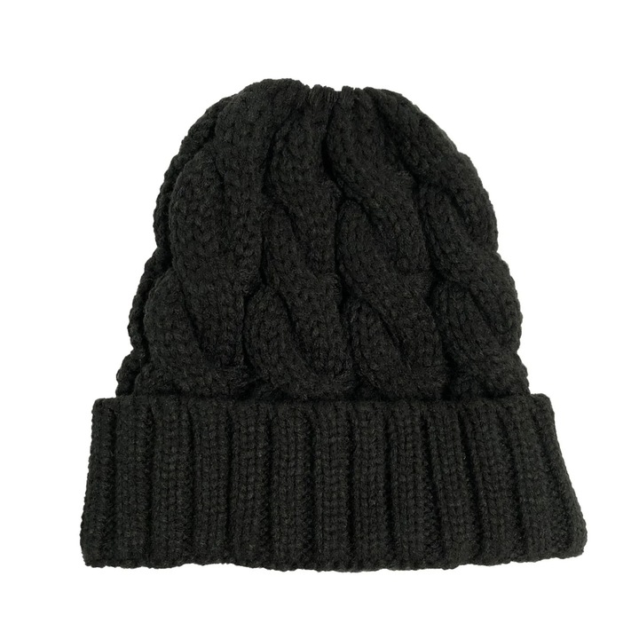 Дамска шапка масивна 100% акрил с отвор за конска опашка 21х21см 55-63см