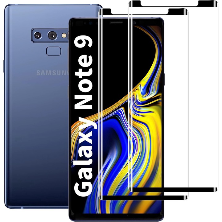 Set 2 folii de protectie 3D pentru Samsung Note 9, Anti-Zgarieturi, cu Acoperire Completa, Anti-Zgarieturi, transparente