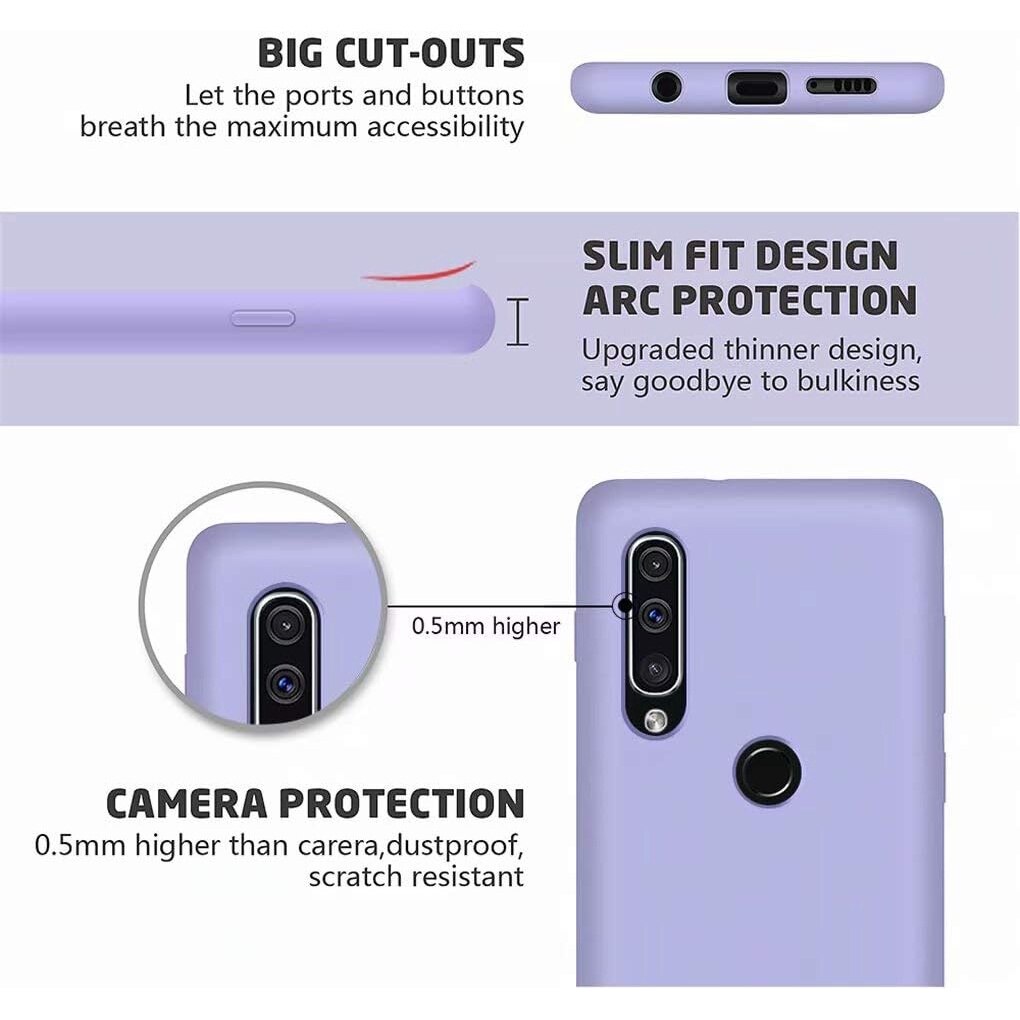 Husa si folie de sticla, pentru Huawei P30 Lite, Anti-Zgarieturi, din silicon, mov
