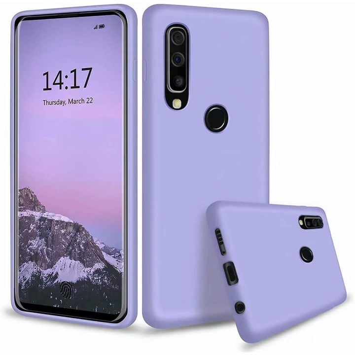 Husa si folie de sticla, pentru Huawei P30 Lite, Anti-Zgarieturi, din silicon, mov