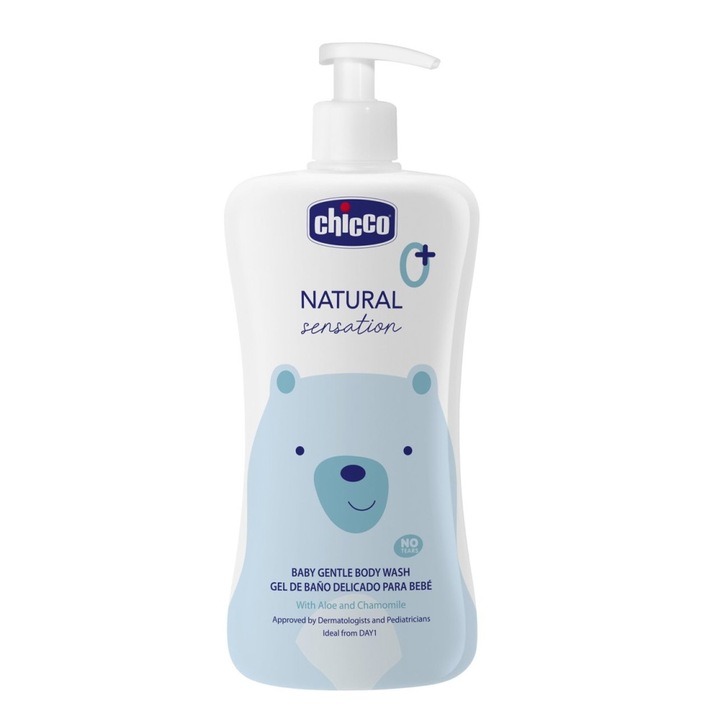Chicco Natural Sensation tusfürdő, 500ml, szappanmentes, parabénmentes, babáknak