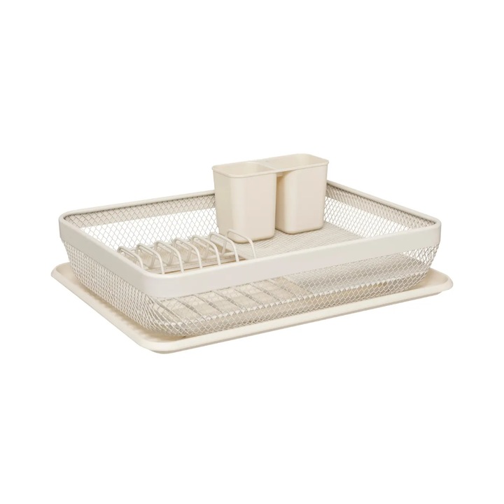 Scurgator vase Mayaj, crem, metal, 43 x 32 x H 13.5 cm