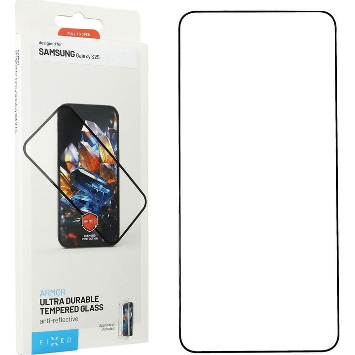 Üvegfólia Fixed Armor Ultra Durable Tempered Glass kompatibilis Samsung Galaxy S25, átlátszó