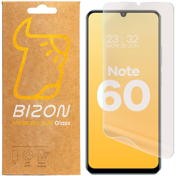 Комплект 2x Стъклен протектор Bizon Glass Film Sun, за Realme Note 60, Прозрачен