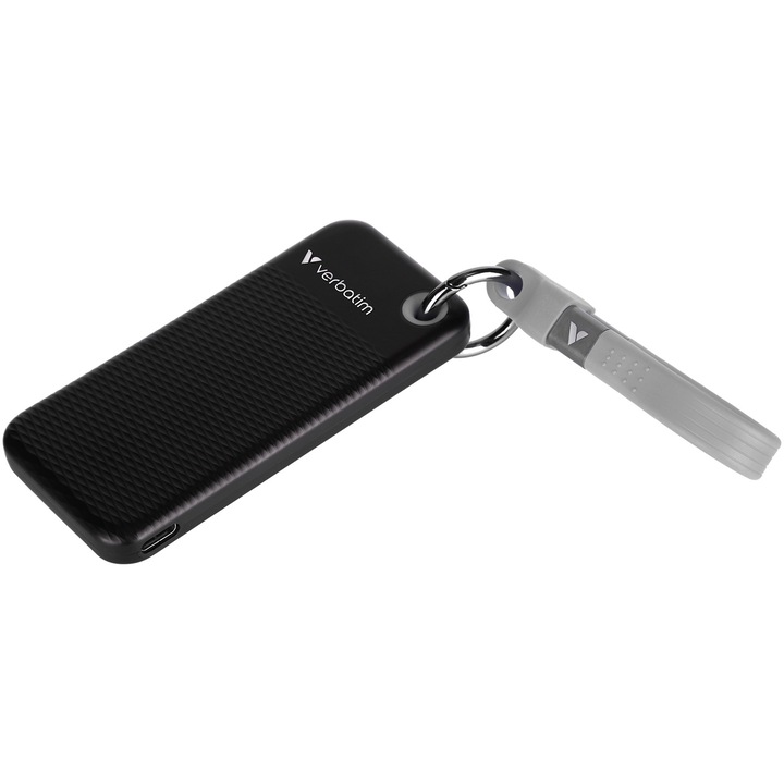Външен SSD джобен Verbatim USB 3.2 Gen 2, 1TB черен/сив