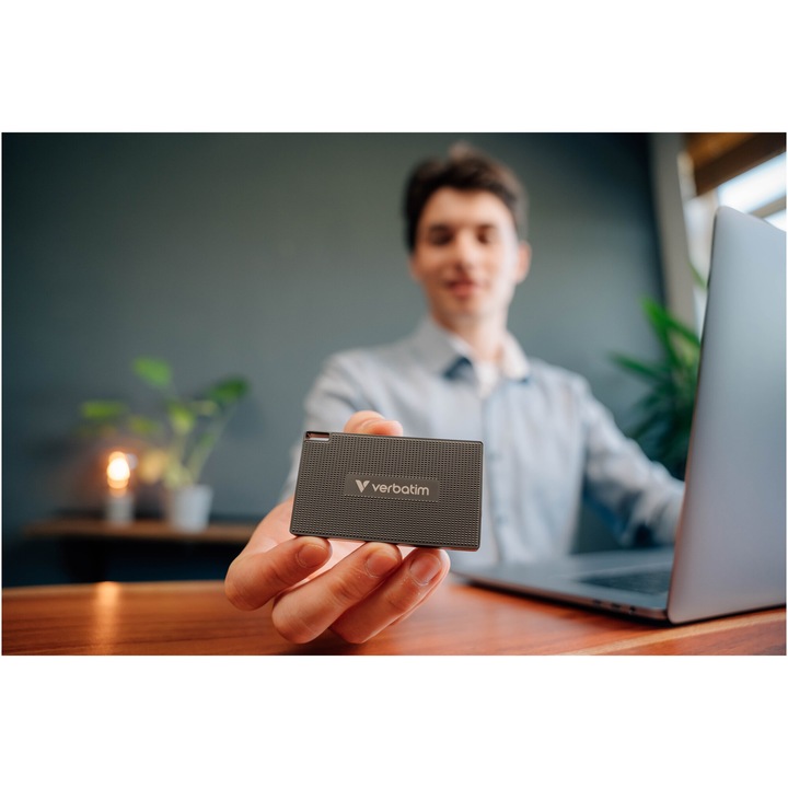 SSD extern portabil Verbatim Metal Mini USB-C 3.2 Gen 2, 512GB