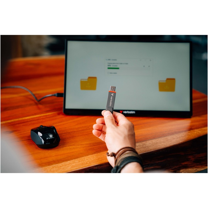 Stick Memorie Verbatim, conectivitate dubla, USB-C/USB-A, 512GB, performanta nivel SSD