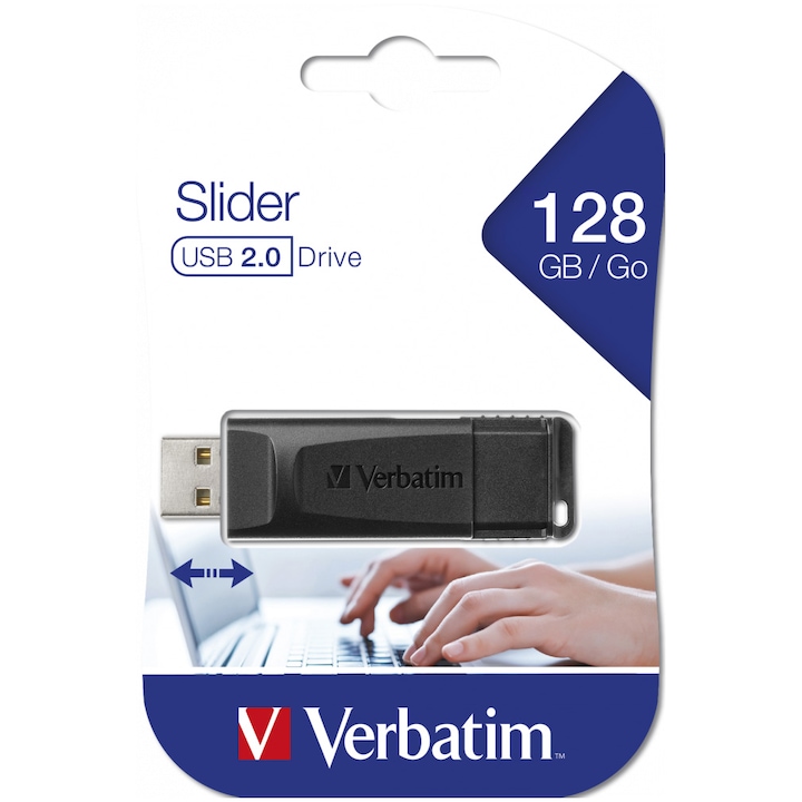 Memorie USB Verbatim, 128GB, 2.0, Negru