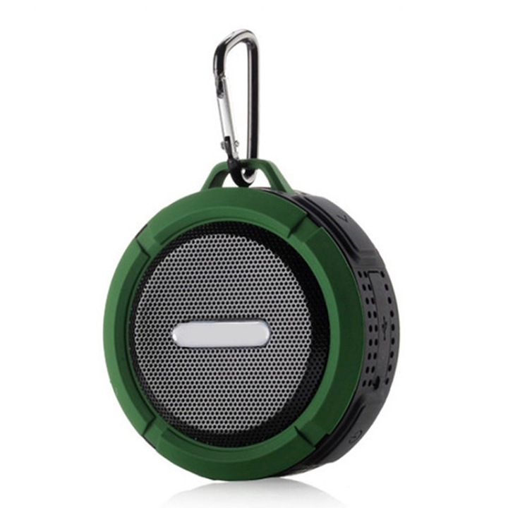 Boxa portabila rezistenta la apa BT-07, Bluetooth 5.0, Lumini RGB, Suport de ventuze, 2h Autonomie, Alb