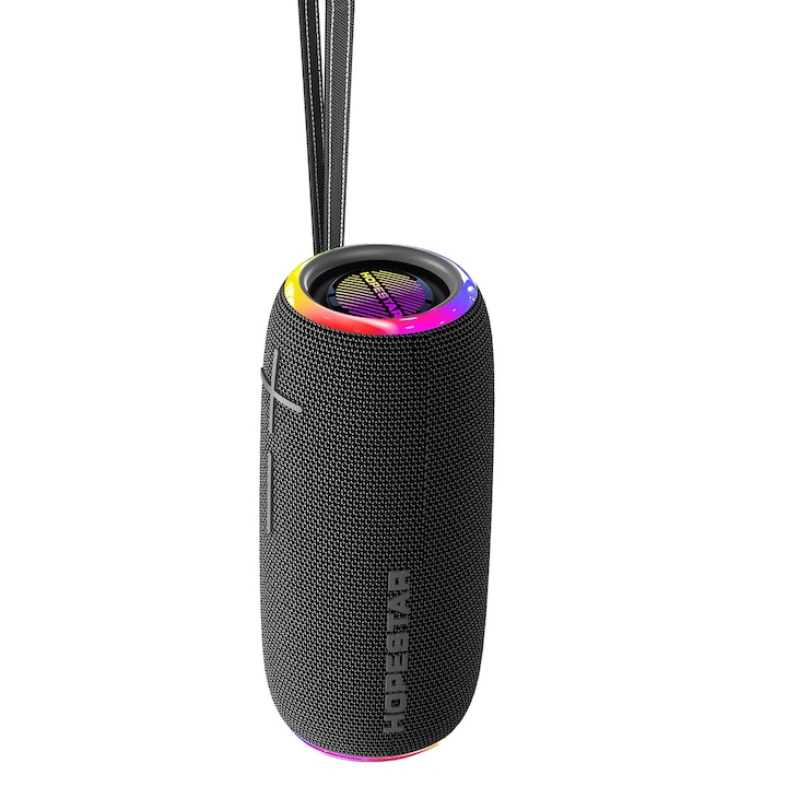 Boxa portabila rezistenta la apa HOPESTAR P35, Bluetooth 5.0, IPX7 Waterproof, TWS, 6h Autonomie, Negru