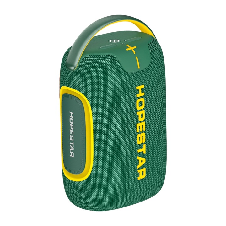 Boxa portabila wireless, mini, HOPESTAR H59, Waterproof, 50W, Bluetooth 5.3, 6000mAh, Lumini, Verde inchis