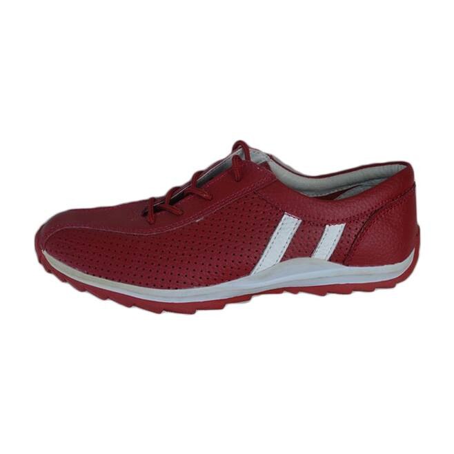 Pantofi sport,cu perforatii si siret D&J Exclusive, Rosu