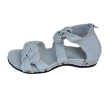 Sandale fara toc din piele naturala,D&J Exclusive, Alb Sandale fara toc din piele naturala,D&J Exclusive, Alb