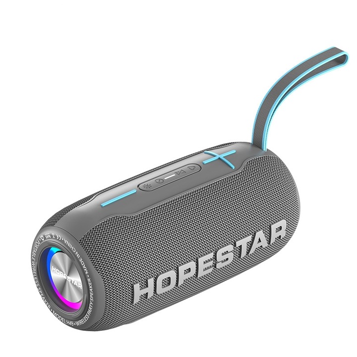Boxa portabila rezistenta la apa si socuri HOPESTAR H49, Bluetooth 5.0, TWS, IPX6, Radio, Gri