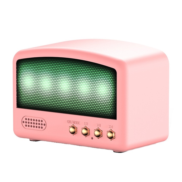 Boxa portabila wireless, mini, T&G TG312 LED, Bluetooth 5.0, rezistenta la apa, FM, USB/TF, TWS, lumini LED, 3h Autonomie, Albastru