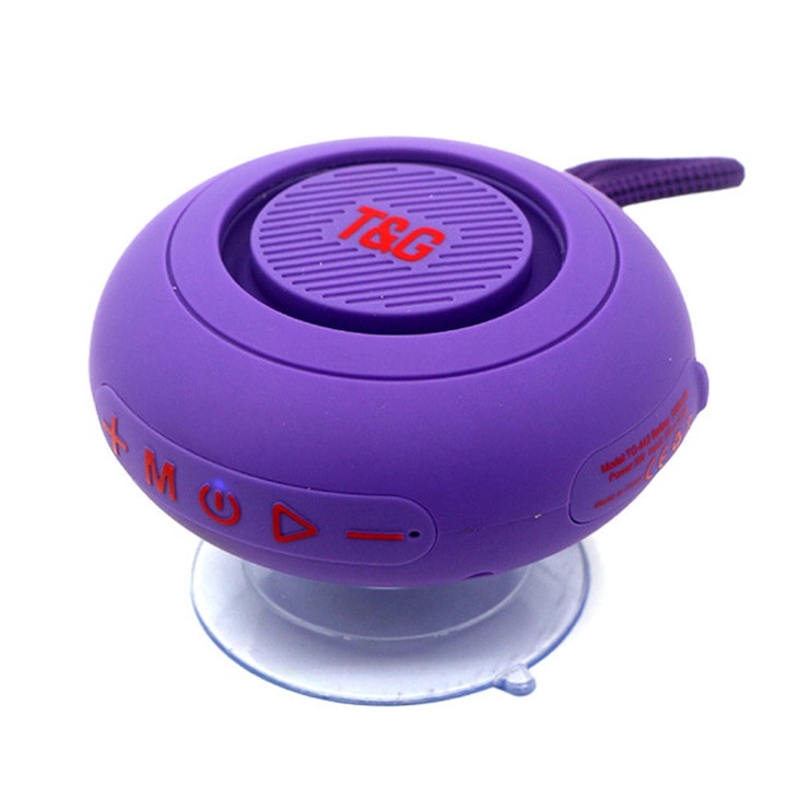 Boxa portabila wireless, mini, rezistenta la apa, Mini Subwoofer, Bluetooth 3.0, IPx4, 6h Autonomie, Roz
