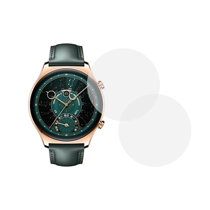 Комплект от 2 фолиа, съвместими с Honor Watch GS 4, Commando Shield Full Glue, Възобновяем силиконов хидрогел, Anti-shock и против счупване, SlimLine NanoShield, Transparent