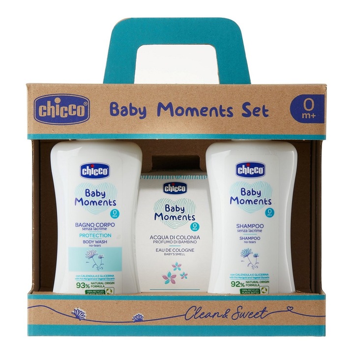 Chicco készlet, 3 darabos, fürdőgél 200ml, sampon 200ml, eau de toilette 100ml