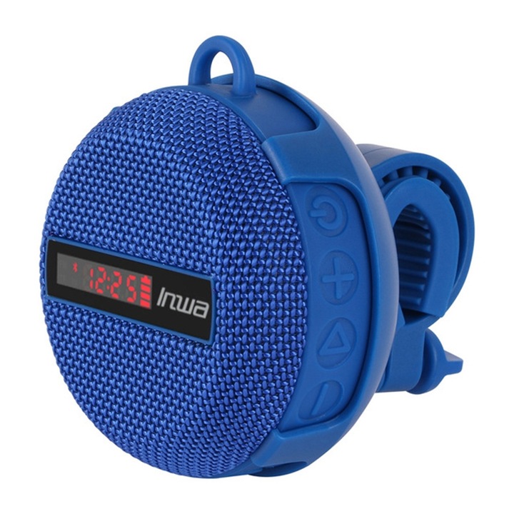 Boxa Bluetooth, Nedis, Alimentat cu baterie si alimentat la retea, Digital, 15 W, Ceas cu alarma, Maner de transport, Negru/Verde