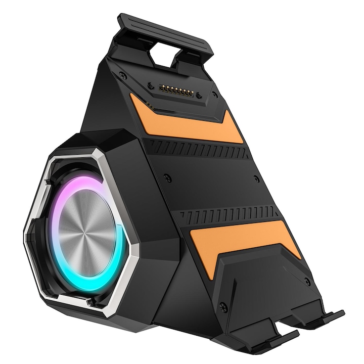 Boxă portabilă WAINER SK02, 70W RMS, Bluetooth, microfon wireless, roți, 12 inch, 2500mAh, lumini RGB, 7.85 kg