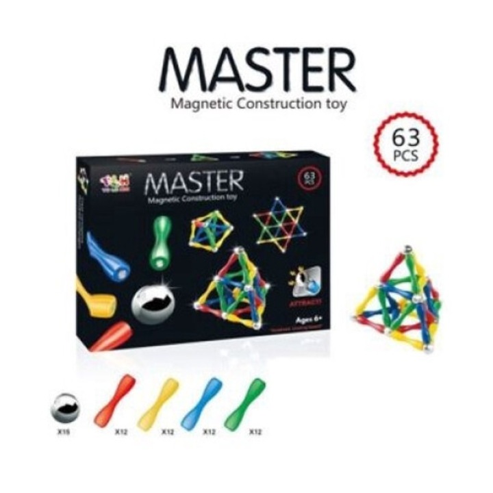 Blocuri magnetice master 63, multicolor