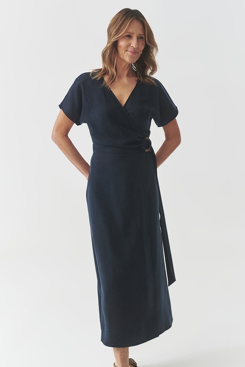 Tatuum, Rochie din lyocell cu maneci scurte, Albastru ultramarin