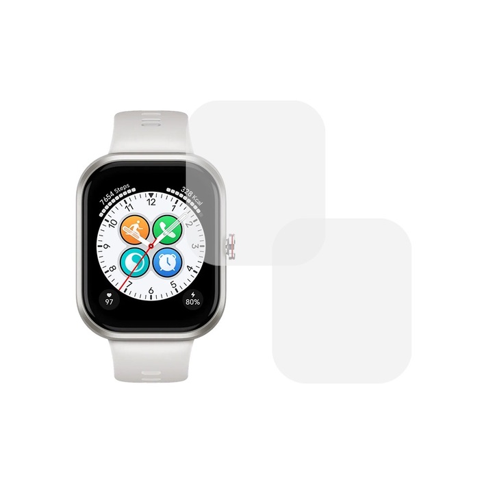 Комплект от 2 x фолио, съвместимо с часовник Honor Choice, Commando Shield Full Glue, възобновяем силиконов хидрогел, против удар и против счупване, SlimLine NanoShield, прозрачен