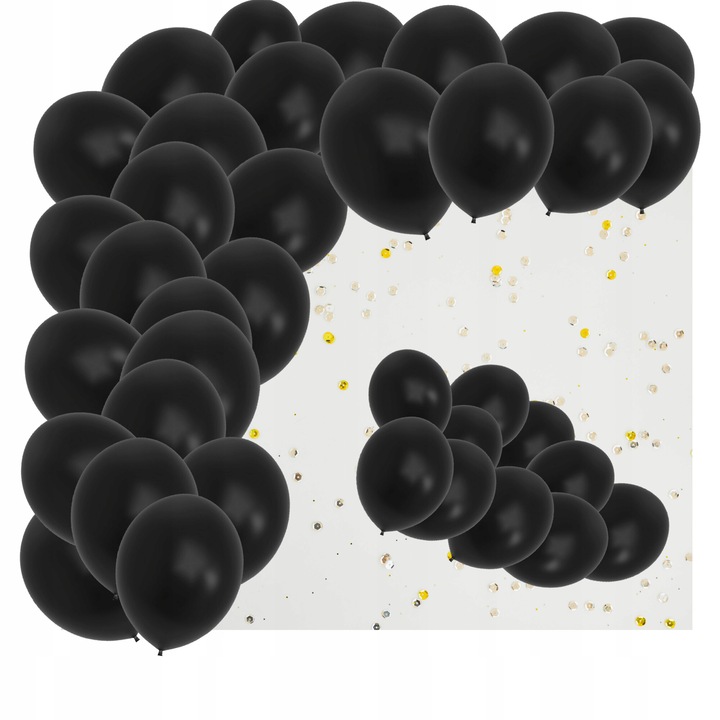 Fekete latex lufik, 100 db-os szett, 27 cm, partikra