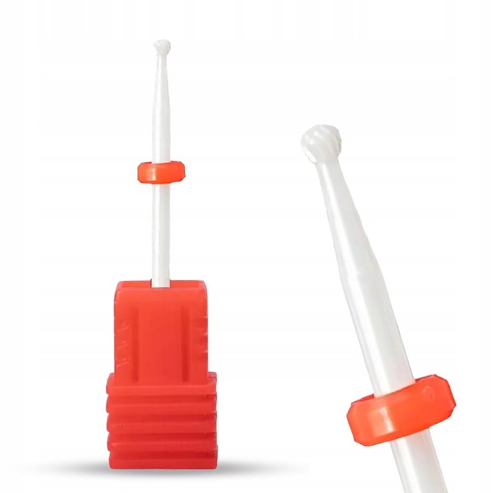 Freza ceramica pentru unghii, Lewer, conic, rosu, 47x2,35mm