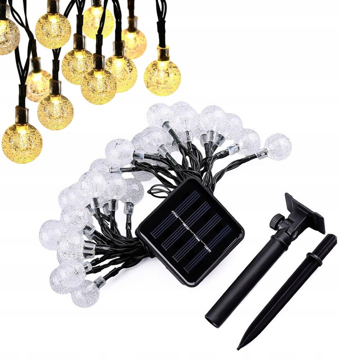 Lewer napkollektor füzér, 100 LED, fehér, 16 m, szett