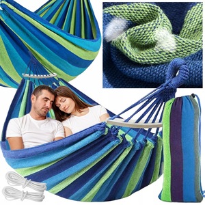 Hamac De Gradina 2 Persoane, Lewer®, XXL 260x155 Cm, 250 Kg, Bare Lemn, Material Rezistent, Cu Husa, Usor De Montat, Ideal Pentru Curte, Camping, Balcon, Interior Si Exterior, Culori Disponibile: Albastru