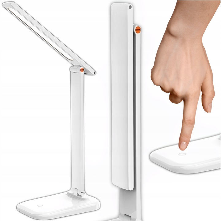 Lewer LED asztali lámpa, 7W, fehér, 3 világítási mód, érintőpanellel, komplett szett