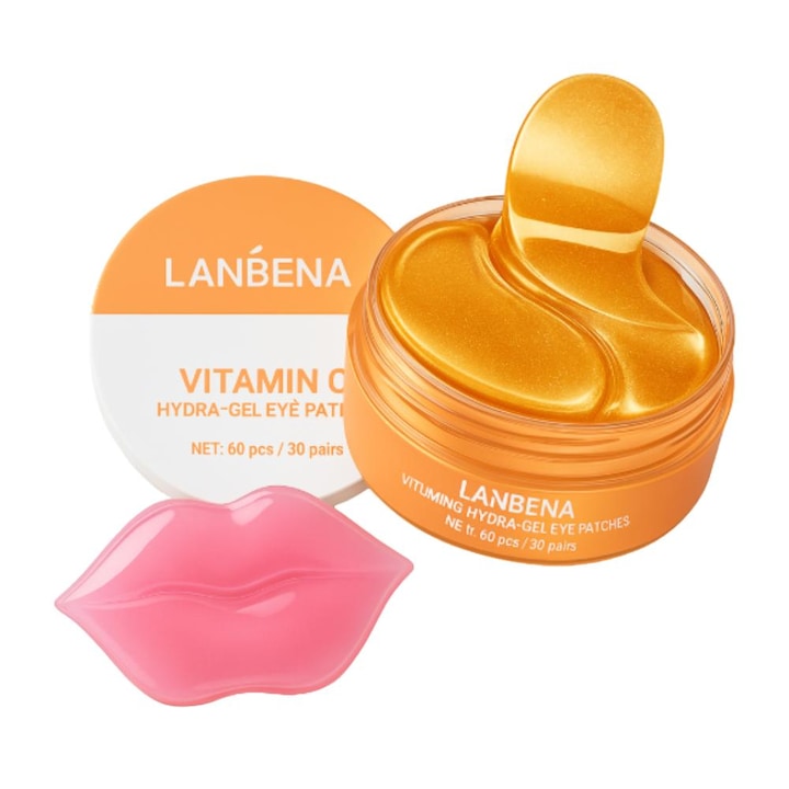 Masti pentru ochi cu vitamina C Lanbena, 60 bucati, cu masca pentru buze