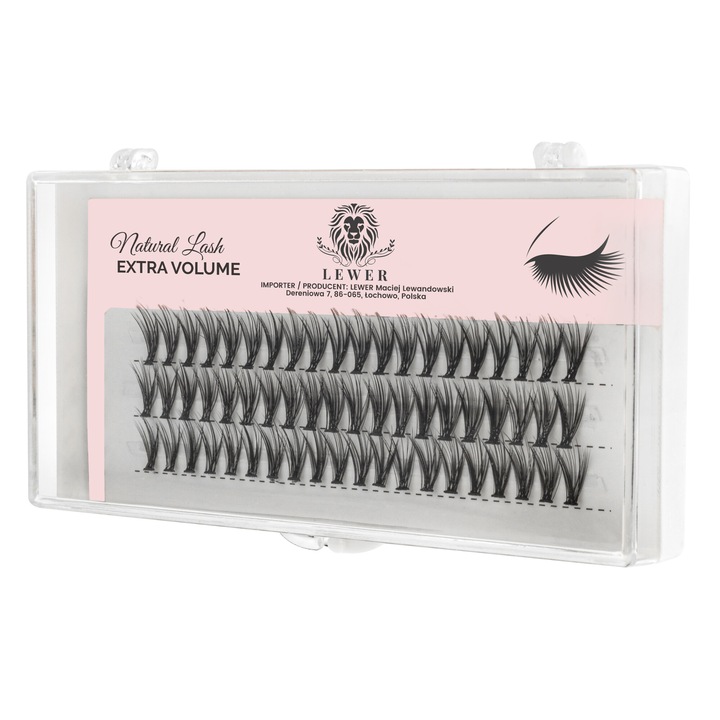Műszempillák, Lewer Miami Extra Volume 14mm, természetes, selyem, vastagság 0,10, szett